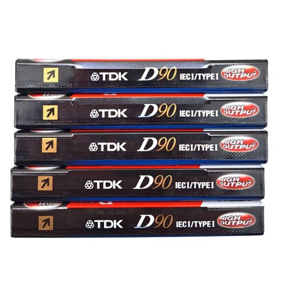 TDK High Output Blank Cassette Tapes 90 Minute Lot Of 5 New Sealed D90 Dynamic - Picture 5 of 6